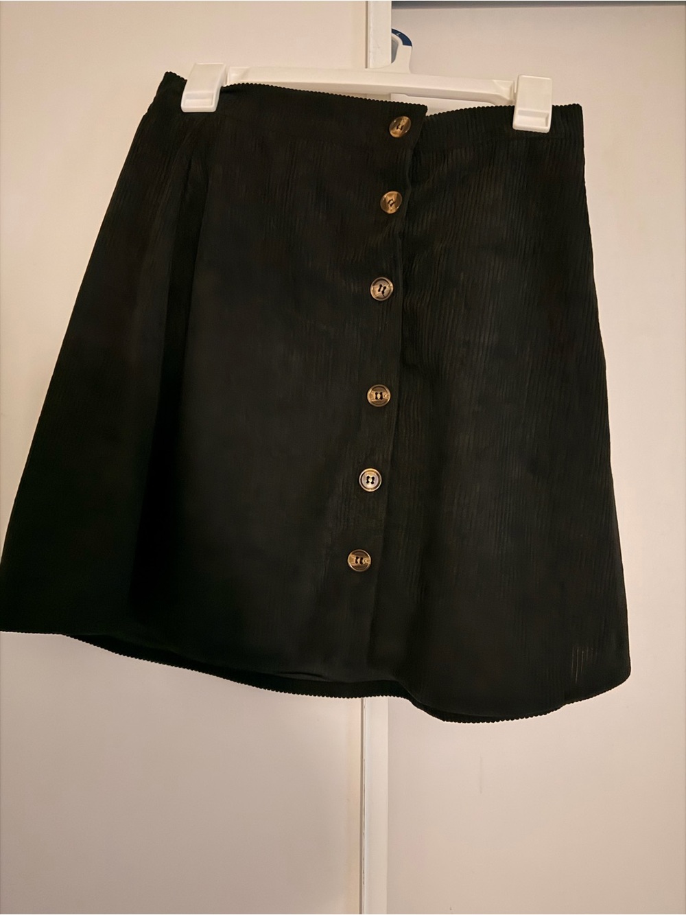 Corduroy Button-Front Skirt